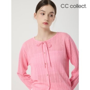 씨씨콜렉트 리본 아일렛 가디건 PK_C252KSL031