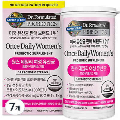 가든오브라이프 Dr. Formulated 원스 데일리 500억 여성유산균 30캡슐 (7개)_이미지