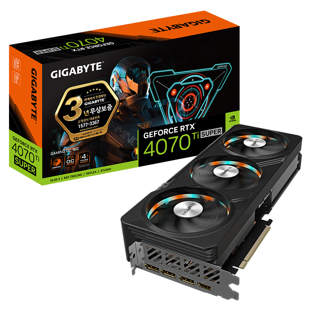 GIGABYTE 지포스 RTX 4070 Ti SUPER GAMING OC D6X 16GB 제이씨현_이미지