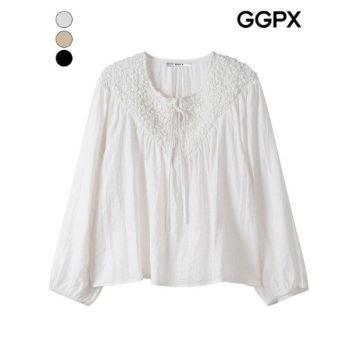 연승어패럴 GGPX 엠보 리본넥 블라우스 GQ3SH047F