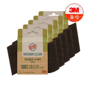 3M 스카치브라이트 그리너클린 천연펄프 강력용 수세미 (10개)