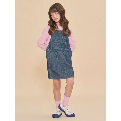 빈폴 키즈 데님 코듀로이 오버롤 원피스 블루 BI4X71G91PJS