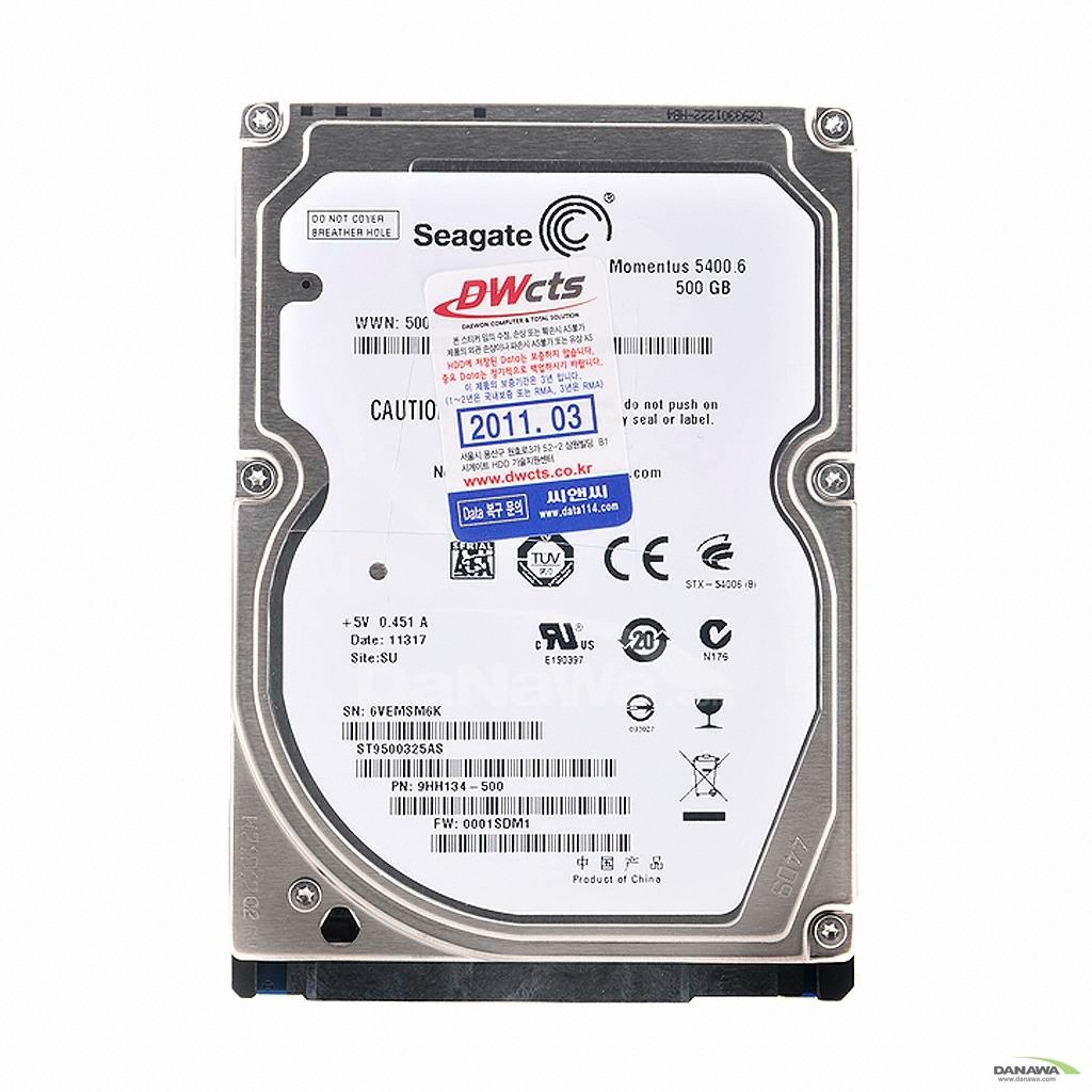 Seagate 500GB Momentus 5400.6 ST9500325AS (SATA2/5400/8M/��Ʈ�Ͽ�)