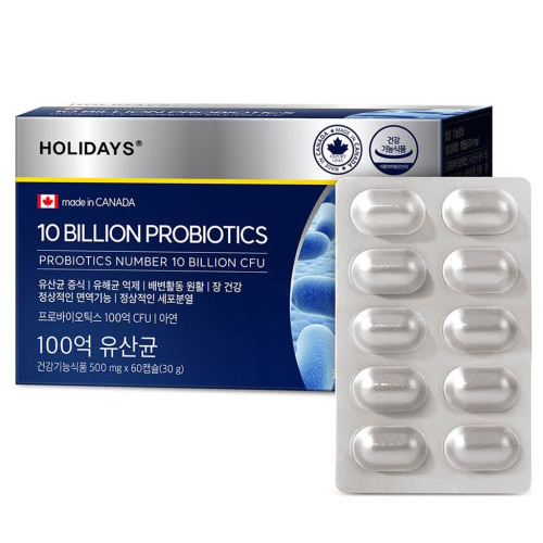 홀리데이즈 100억 유산균 500mg 60캡슐 (4개)