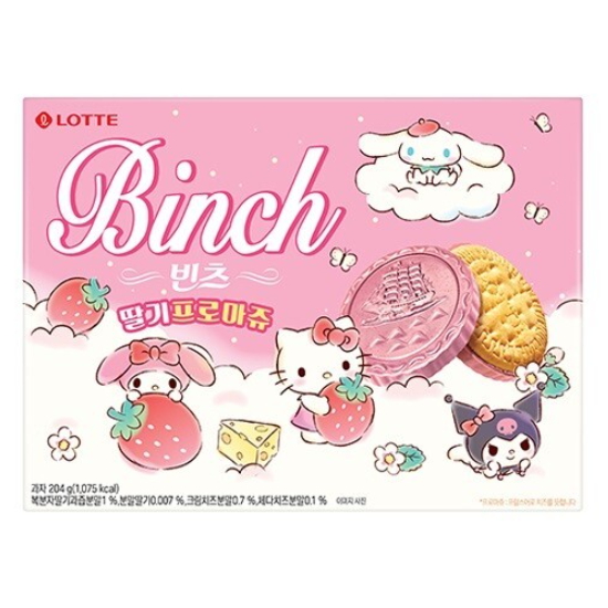 롯데웰푸드 산리오 한정판 빈츠 딸기 프로마쥬 204g (5개)