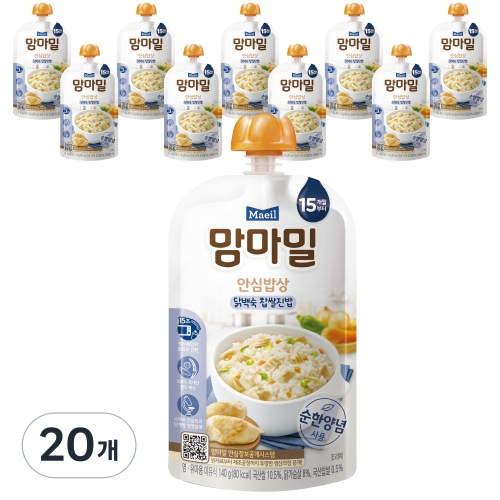 매일유업 맘마밀 안심밥상 닭백숙 찹쌀진밥 140g (20개)_이미지