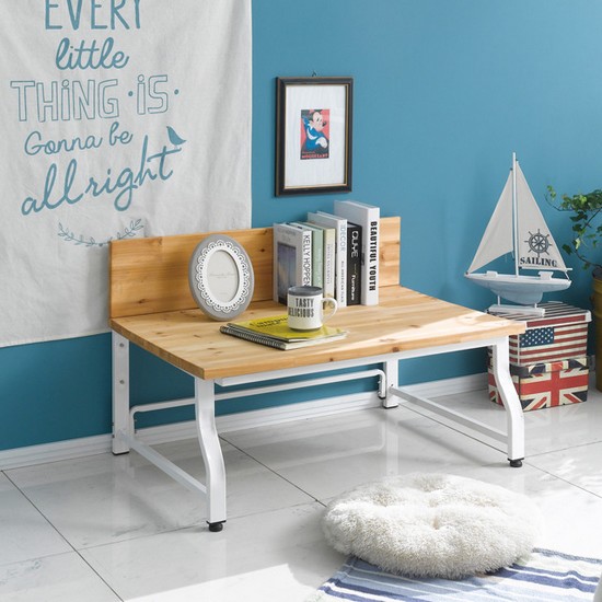 아름이와다움이 나르샤 소나무원목 스틸 좌식책상 (900x620)_이미지