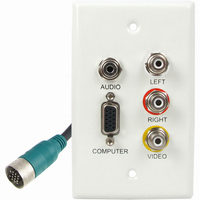 TNT RGB+스테레오 or 3RCA 월 플레이트 분리형(배관용) 케이블 (NM-TNTA10S8, 10m)_이미지