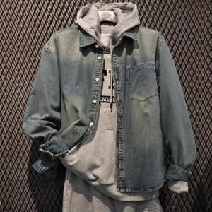 엠할리데이 HC03 브러쉬 데님 셔츠 남여공용 오버핏 MP1YU101