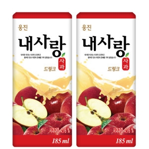 웅진 과즙음료 내사랑 사과 드링크 팩음료 185mlx24팩+24팩 총48팩이미지입니다. 누르면 해당 게시물로 새창이동합니다.