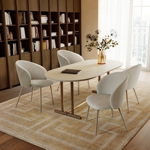 까사미아 알로 LDK 세라믹 식탁 1600 (일반형의자4개)_이미지