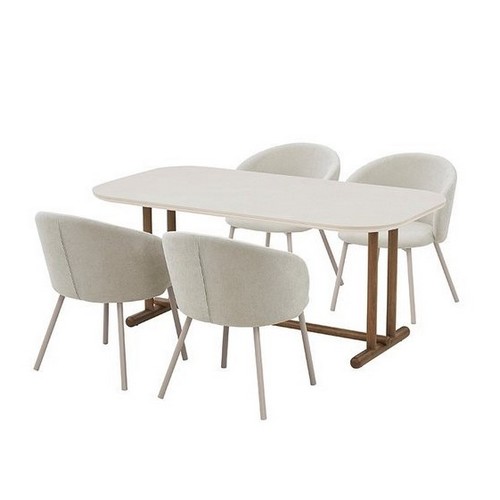 까사미아 알로 LDK 세라믹 식탁 1600 (일반형의자4개)_이미지