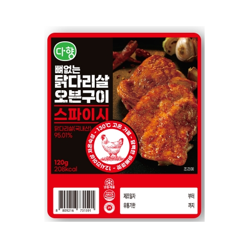 팜덕 다향 다향 국내산 닭다리살 오븐구이 스파이시 120g (10개)