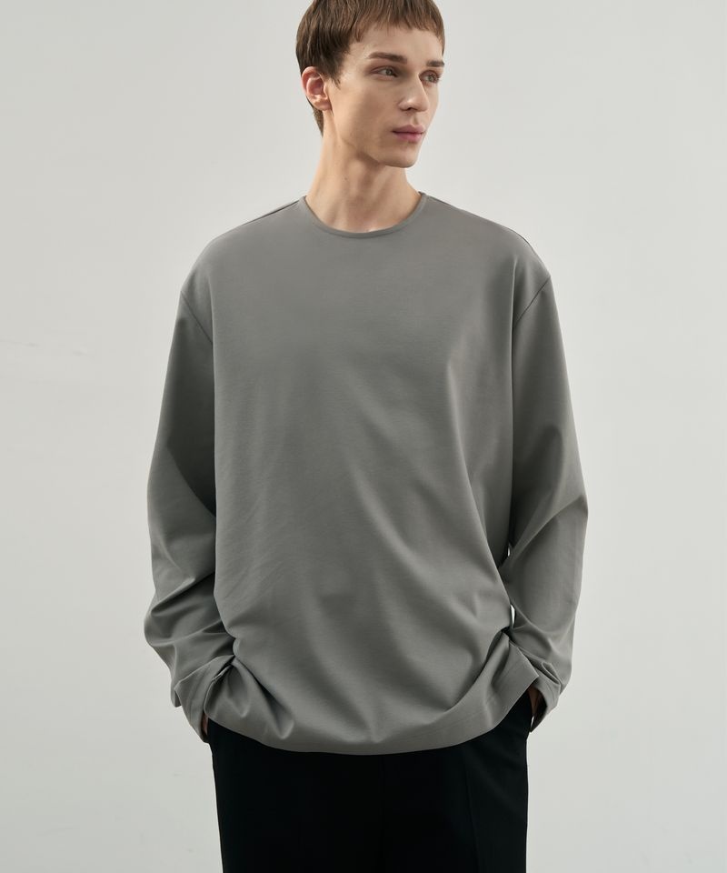 드로우핏 하이 벤트 레이어드 티셔츠 ASH GREY NDC494 XXC247_이미지