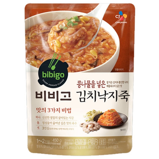 CJ제일제당 비비고 김치낙지죽 450g (4개)