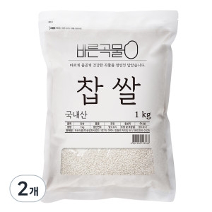 바른곡물 국산 찹쌀 (1kg,2개)