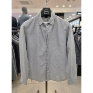 바쏘옴므 바쏘 그레이 린넨블렌드 면혼방 물세탁가능 쿨 메쉬 베이직 린넨셔츠 TT09AWSX2_이미지