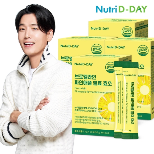 뉴트리디데이 브로멜라인 파인애플 발효 효소 3g 30포 (4개)_이미지
