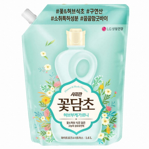 샤프란 꽃담초 부케가르니 화이트로즈 리필 1.6L (2개)_이미지