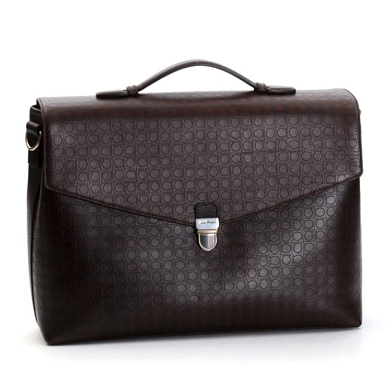 페라가모 남성용 서류가방 PEBBLE CALF 24 8843 441490 HICKORY_이미지