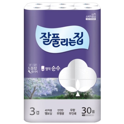 잘풀리는집 명작 순수 30m (30롤) (4팩)_이미지