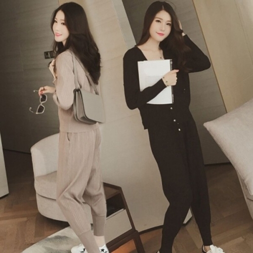 모던 엄지척 가디건 셋트 세로줄 3피스 _19557484_667501_이미지