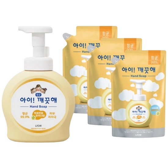 순 490ml용기 1개+450ml리필 3개