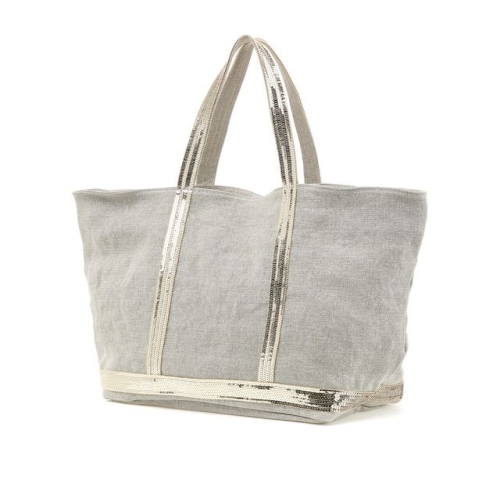 바네사브루노 CABAS 베이지 스팽글 장식 리넨 L 카바 VIBA5E114I2_이미지