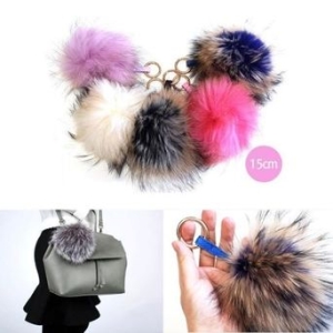 [불명] PJS455794천연 라쿤털 테일링 라쿤퍼 키링열쇠고리_이미지