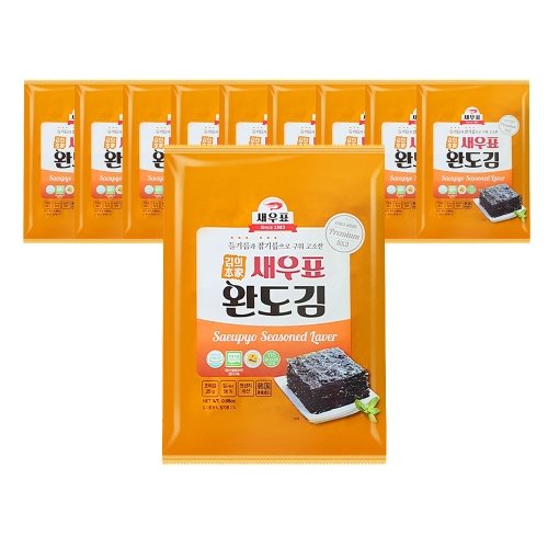 완도물산 새우표 완도 오리지널 전장김 25g (10개)