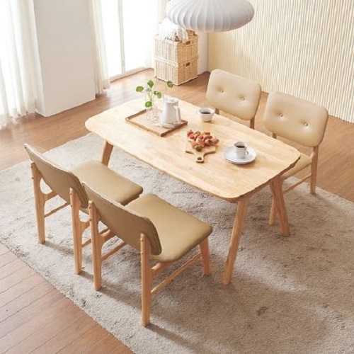 나무뜰 바넷 패밀리 원목 식탁 1400 (의자별도)_이미지