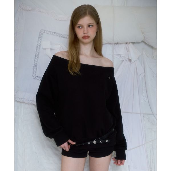 로제프란츠 ltgt ROSEFRANTZ Off Shoulder Sweatshirt Black 5012737732 213570_이미지