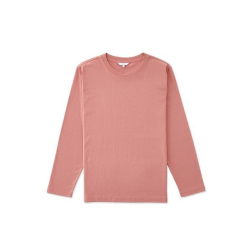 DIEMS 100 코튼 라운드 긴팔 티셔츠핑크 클래식핏 DTSUZ08CSP
