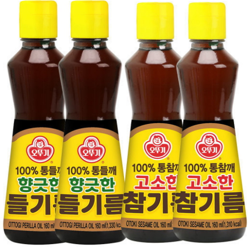 오뚜기 향긋한 들기름 160ml x 2개 + 고소한 참기름 160ml x 2개 (1개)_이미지