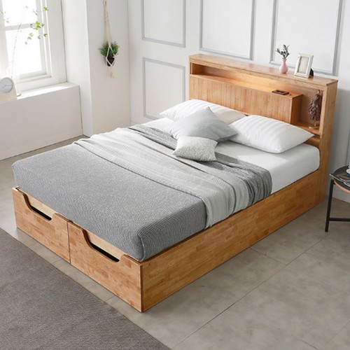  퍼니홈 크로코 리프트업 수납 침대 D [매트별도]