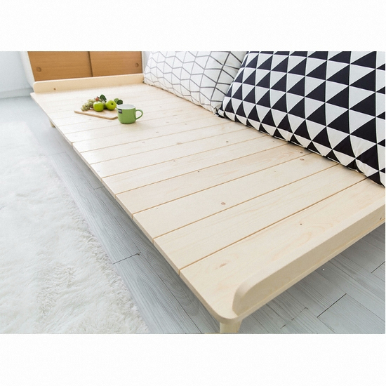 에보니아 파인 평상형 침대 Q (매트별도)_이미지