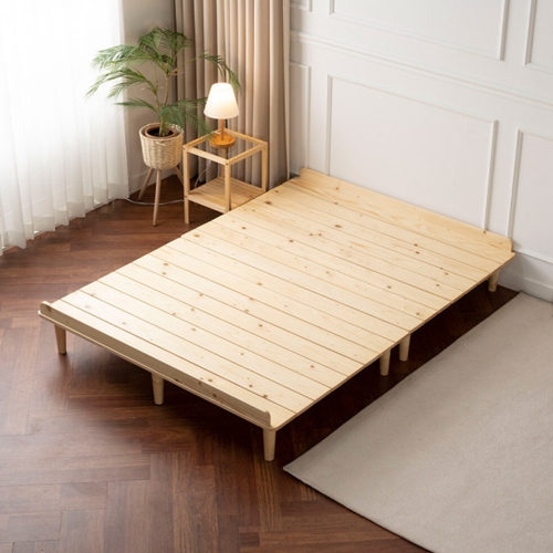 에보니아 파인 평상형 침대 Q (매트별도)_이미지