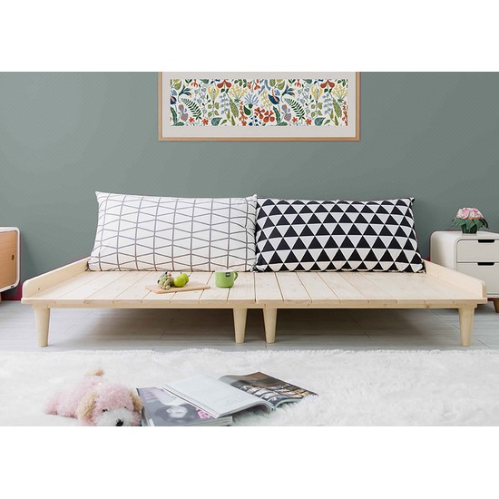 에보니아 파인 평상형 침대 Q (매트별도)_이미지