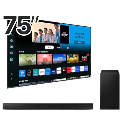 삼성전자 Crystal UHD KU75UD8100FXKR (벽걸이+사운드바, HW-B650D)_이미지
