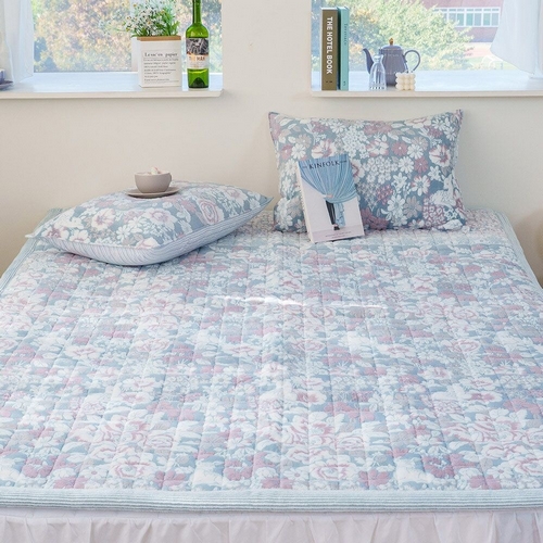 샤이닝홈 더블리 로지플라워 착번 극세사 논슬립 침대패드 (슈퍼싱글 SS)_이미지