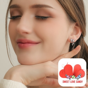 헤스티아 SWEET LOVE CANDY 패키지/ 넌 누구보다 빛나는 사람 리본 귀걸이+핑크+쇼핑백 HXRD-51609_이미지