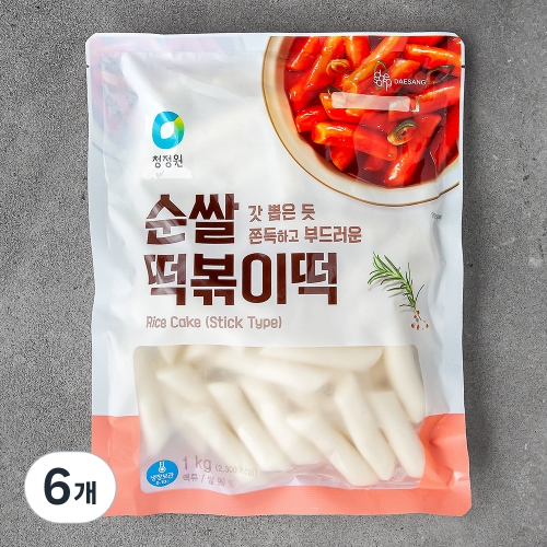 대상 청정원 순쌀떡볶이떡 1kg (6개)_이미지