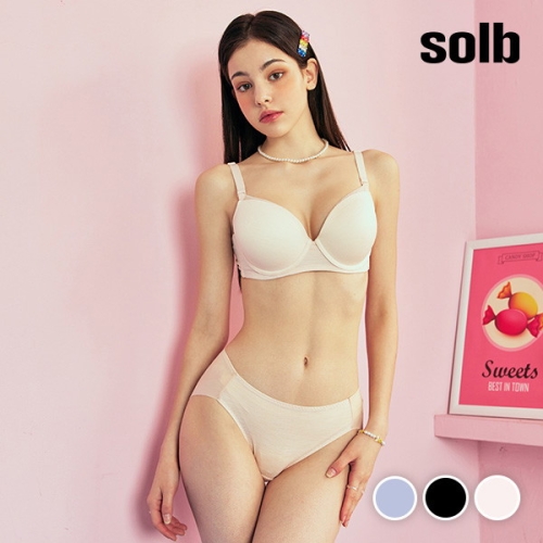 솔브 하이브리드 와이어 보정 브라팬티 세트_SSET677