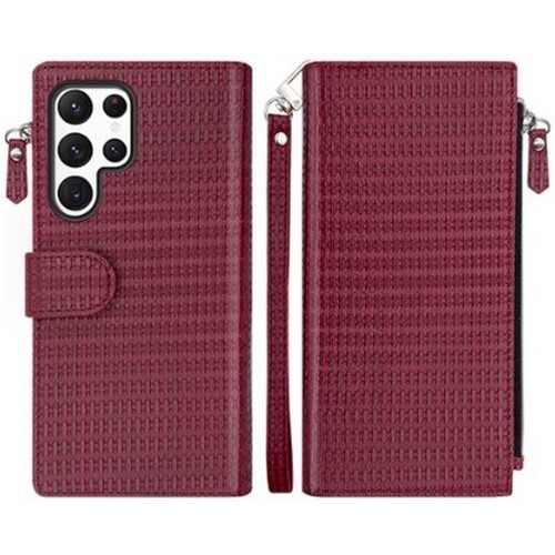 까미또 갤럭시 퀀텀2 라인텍스쳐 지퍼 스트랩 다이어리 케이스_이미지