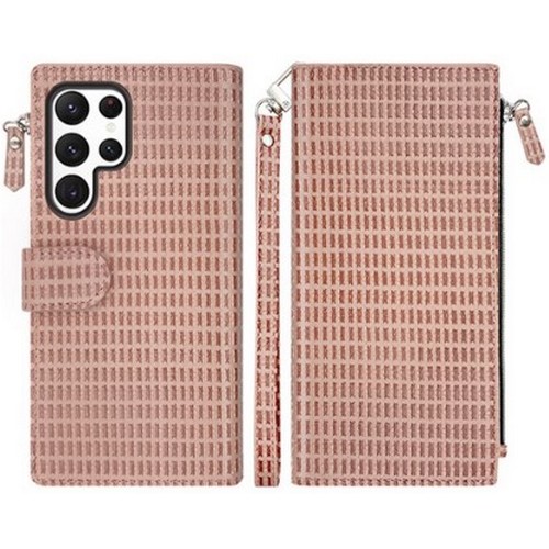 까미또 갤럭시 퀀텀2 라인텍스쳐 지퍼 스트랩 다이어리 케이스_이미지