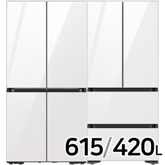 삼성전자 비스포크 키친핏 글램 RF60DB9KF1AP + RQ42DB94R2AP (화이트)