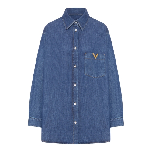 발렌티노 가라바니 셔츠 SS26 8B3DB03K9YA558 MEDIUM BLUE DENIM 7088422_이미지
