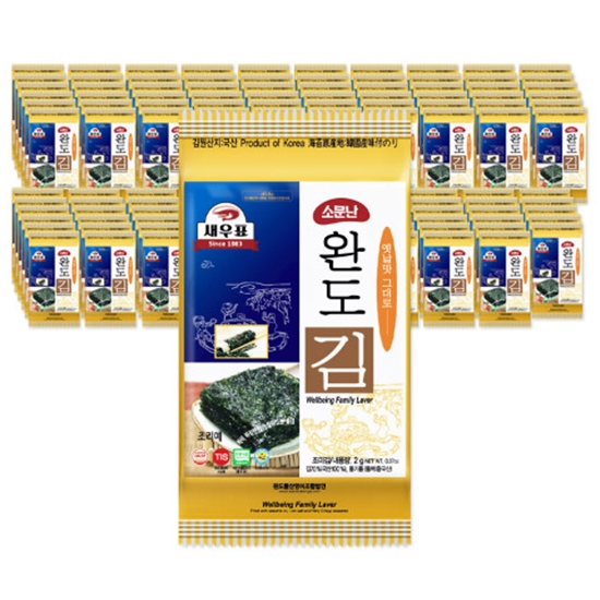 완도물산 새우표 완도 도시락김 2g (60개)