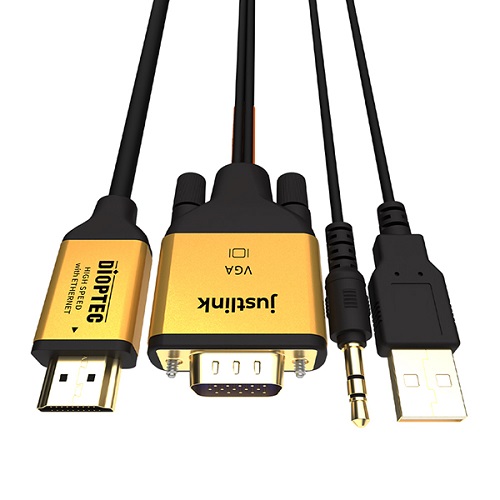 디옵텍 justlink VGA to HDMI 케이블 (VHDC030, 3m)_이미지