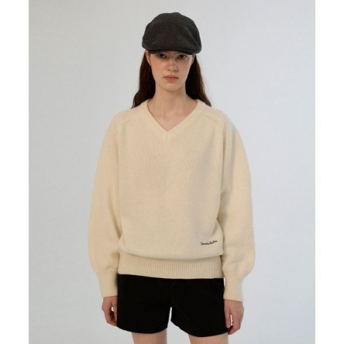 ����� �������� SOMEWHEREBUTTER Hazel a v-neck knit Ivory S4FKN01IVF 165055